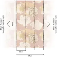 Profhome 398381-GU Fototapete Blumen Matt Rosa Creme-Weiß Beige 1,59 m x 2,8 m 0,53 m x 8,80 m 4,45 m2 Rosa