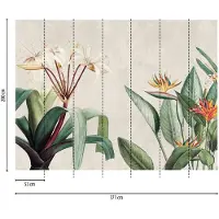 Profhome 399171-GU Fototapete Blumen Matt Creme Grau Grün Gelb 3,71 m x 2,8 m 0,53 m x 20,10 m 10,39 m2 Creme