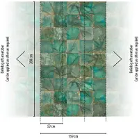 Profhome 393141-GU Fototapete Floral Smaragd-Grün Türkis oliv 1,59 m x 2,8 m 0,53 m x 8,80 m 4,45 m2 Grün