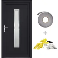 vidaXL Haustür Anthrazit 88x200 cm PVC