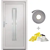 vidaXL Haustür Weiß 98x208 cm PVC