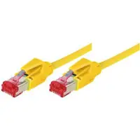 Tecline Patchkabel S/FTP, PiMF, Cat 6, gelb, 1,0 m halogenfrei, mit Draka-Kabel und Hirosesteckern TM21 (bis
