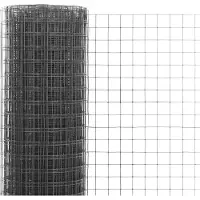 vidaXL Drahtzaun Stahl mit PVC-Beschichtung 25x1 m Grau