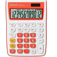Rebell RE-SDC912OR Tischrechner SDC912, 12-stelliger Tischrechner für Büro und Zuhause, Dualbetrieb