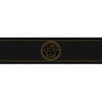 Profhome 935224-GU Exklusive Luxus Tapete Ornament glänzend Schwarz Gold 0,65 m2 0,13 m x 5,00 m 0,65 m2 Schwarz