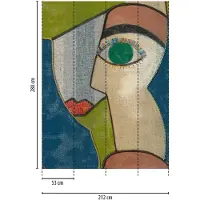 Profhome 398901-GU Fototapete Abstrakt Matt Blau Beige Grün Pink 2,12 m x 2,8 m 0,53 m x 11,6 m 5,94 m2 Blau