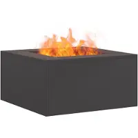 vidaXL Feuerstelle Schwarz 60 x 60 x 30 cm Wetterfeststahl
