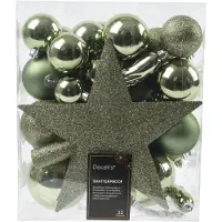 Décoris Weihnachtskugel Kunststoff d8 cm rsmrn 33Stk (groen)