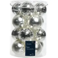 Molecule 16 Weihnachtskugeln Glas Glanzmatte 80mm silber (grijs)