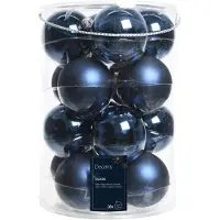 Molecule 16 Weihnachtskugeln Glasmatte Durchmesser 8cm Nachtblau (blauw)