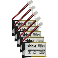 VHBW 5x Akku kompatibel mit Plantronics C054, C054A, C053, C053A, CS530, C565, C565 GAP Wireless Headset Kopfhörer (140 mAh, 3,7 V, Li-Polymer)