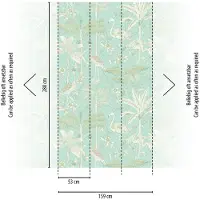 Profhome 392061-GU Fototapete Tiermotiv Matt Türkis Weiß Grün 1,59 m x 2,8 m 0,53 m x 8,80 m 4,45 m2 Türkis