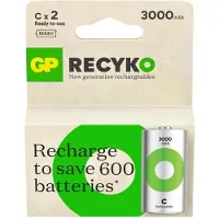 GP Baby-C Akku NiMH 3000 mAh RECYKO, 1,2V, 2 Stück