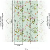 Profhome 398811-GU Fototapete Blumen Matt Blau Grün Rosa Orange 1,59 m x 2,8 m 0,53 m x 8,80 m 4,45 m2 Blau