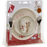 Sophie The Giraffe Set Mahlzeit - - Kiwi-Version - Teller - Schüssel - Becher - Babybesteck