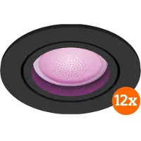 Philips Hue Centura Einbaustrahler White & Color - rund - Schwarz - 12er-Pack