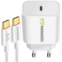 Avizar Mayaxess, 20W Ladegerät für iPhone 17 Pro Max mit USB-C Kabel 1m, Weiß