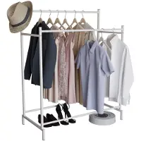VCM Metall Kleiderschrank | offener Schrank | begehbarer | Kleiderständer| Maße ca. H. 136 x B. 103 x T. 52 cm- Labol L