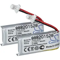 VHBW 2x Akku Ersatz für Sena YP401225P für Wireless Headset Kopfhörer (80 mAh, 3,7 V, Li-Polymer)