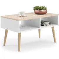 KOBI Robuster Couchtisch SANDI, Moderner Wohnzimmertisch mit Stauraum, Ideal fŸr Wohnzimmer und Lounge
