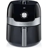 Alpina Airfryer 3.5L - Heißluftfritteuse 2 bis 3 Personen - Heißluftfritteuse mit einstellbarer Temperatur von 80 bis 200°C - Heißluftofen Airfryer Timer bis zu 60 Minuten - 1400W - Schwarz