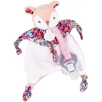 Doudou et Compagnie Rehkitz Schmusetuch mit Schnullerhalter, 20cm