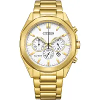 Citizen CA4592-85A Eco Drive Uhr Herrenuhr Edelstahl Chrono Datum gold
