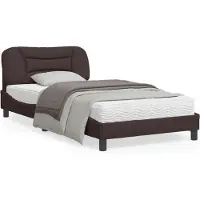 vidaXL Bettgestell ohne Matratze "Hvar" Dunkelbraun 100x200 cm Stoff
