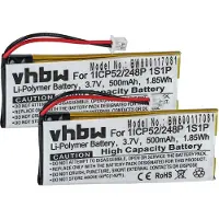 VHBW 2x Akku kompatibel mit Sena SMH-10 Lifespan Wireless Headset Kopfhörer (500 mAh, 3,7 V, Li-Polymer)