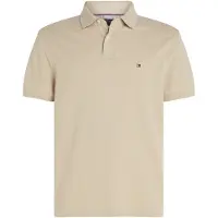 Tommy Hilfiger Polo beige uni normale Passform Baumwolle