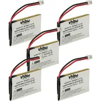 VHBW 5x Akku Ersatz für 452128, B511007 für Wireless Headset Kopfhörer (180 mAh, 3,7 V, Li-Polymer)