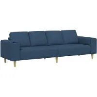 vidaXL Wohnzimmer Couch Blau 250 x 77 x 76 cm Polyester