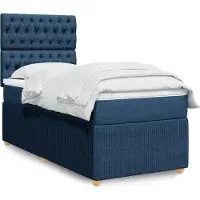 vidaXL Boxspringbett mit Matratze Blau 80x200 cm Stoff