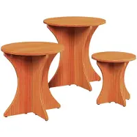 vidaXL Couchtisch 3 stk. Wachsbraun 46 x 46 x 47 cm