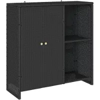 vidaXL Aufbewahrungsschrank mit Regal Schwarz 100 x 36 x 102 cm Rattan