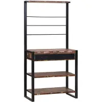 vidaXL Küchenregal Mehrfarbig und Schwarz 80 x 40 x 160 cm