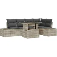 vidaXL Gartensofa-set 6 stk. Hellgrau Poly-Rattan
