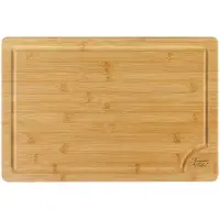 Rosenstein & Söhne XL-Bambus-Schneidebrett mit Saftrille, 45 x 30 cm, antibakteriell