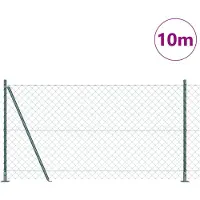 vidaXL Maschendrahtzaun mit Betonsockel 10 x 1,2 m Grün Netz