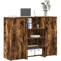 vidaXL Empfangstheke Räuchereiche 135x50x103,5 cm Holzwerkstoff