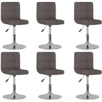 vidaXL Esszimmerstühle 6 Stk. Drehbar Taupe Stoff