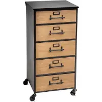 Atmosphera Chiffonnier "baris" schwarz 5 schubladen - Atmosphera créateur d'intérieur