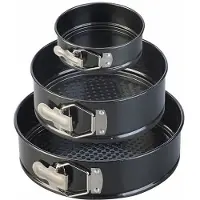 Rosenstein & Söhne 3er-Set antihaft-beschichtete Springformen, Ø 12/17/21 cm