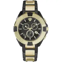 Versace VE5CA0723 Chrono Sporty schwarz gold Edelstahl Herren Uhr NEU