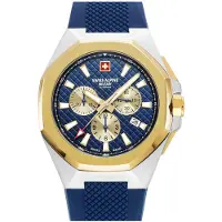 Swiss Alpine Military Herren Uhr Chronograph Analog Quarz 7005.9845SAM Silikon