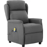 vidaXL Massagesessel Hellgrau 93,5 x 67,5 x 101,5 cm Stoff