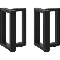 vidaXL Couchtischbeine T-Form 2 Stk. Schwarz 38x25x(42-43) cm Stahl