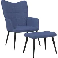 vidaXL Relaxsessel mit Hocker Blau Stoff