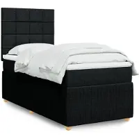 vidaXL Boxspringbett mit Matratze Schwarz 80x200 cm Stoff