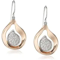 Orphelia Tropfenohrringe für Damen, 925er Sterlingsilber, Silber/Roségold ZO-5194